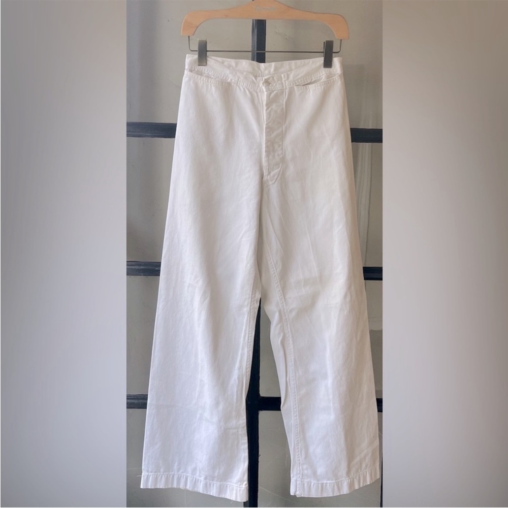 Vintage WW2 U.S Navy High Waisted Cotton Naval Pants -AS IS